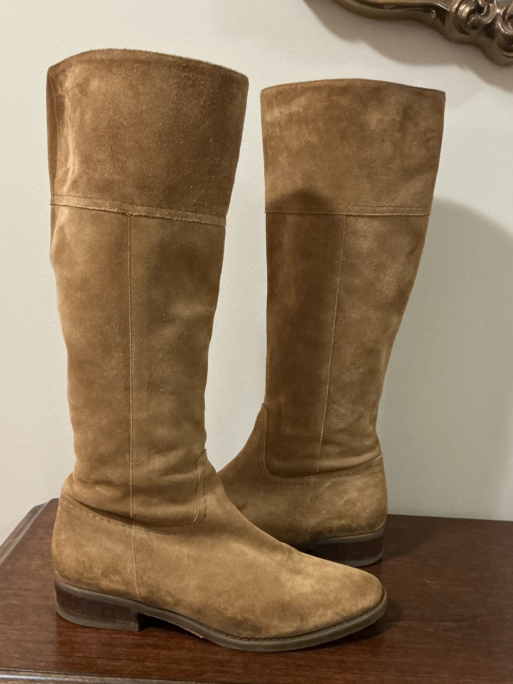 J. Crew Tall Suede Riding Boots in Camel Brown Size 7 1/2